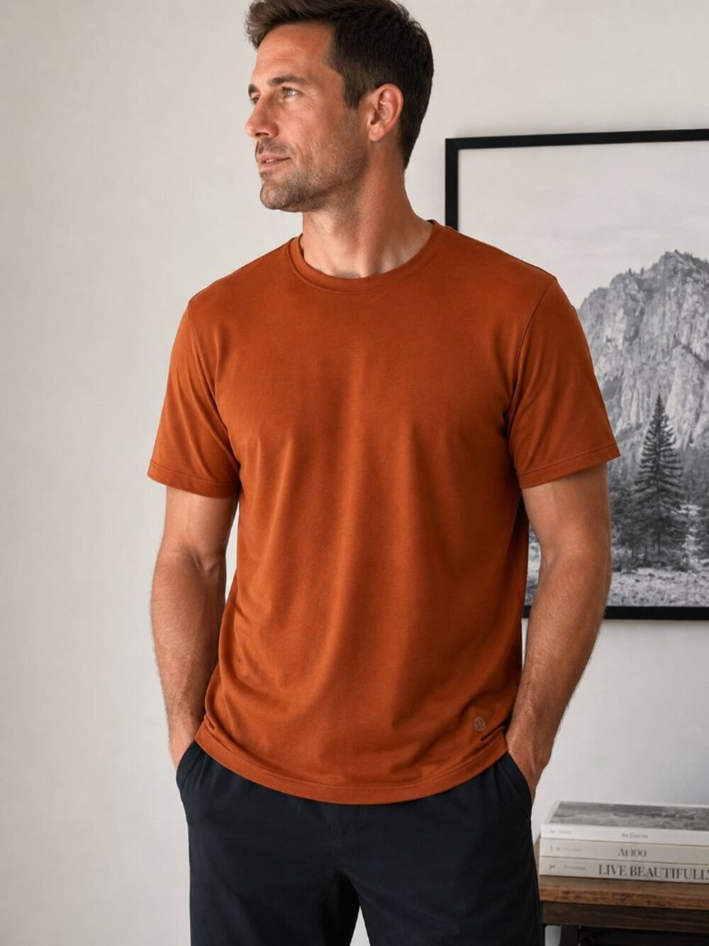 Lululemon Men's Performance Short Sleeve T-Shirt Burnt Orange Estimated Size